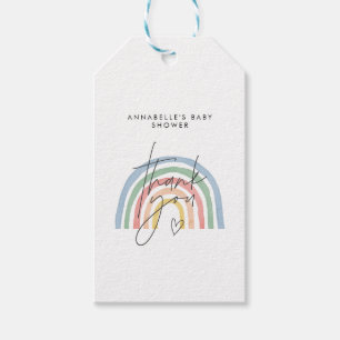 Baby shower script rainbow thank you gift tags
