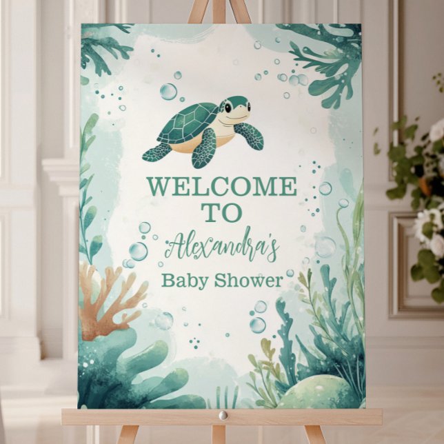 Baby Shower Sea Turtle Watercolor  Foam Board (Creator Uploaded)