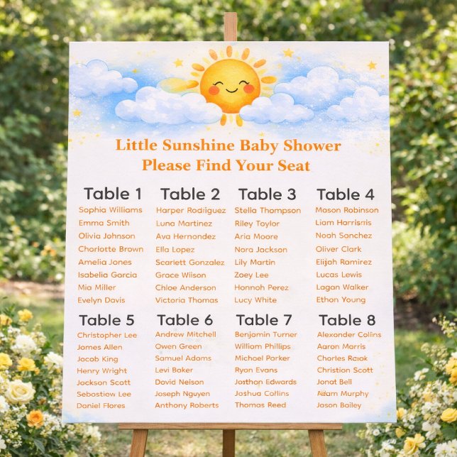 Baby Shower Seating Chart Find Your Seat Foam Board (Creator Uploaded)