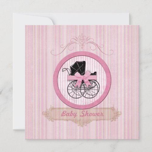 Baby Shower Shabby Chic Pink Invitation