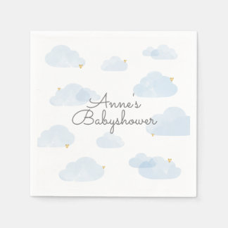 Baby shower shower boots lightly blue boy napkins