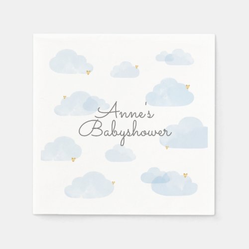 Baby shower shower boots lightly blue boy napkins