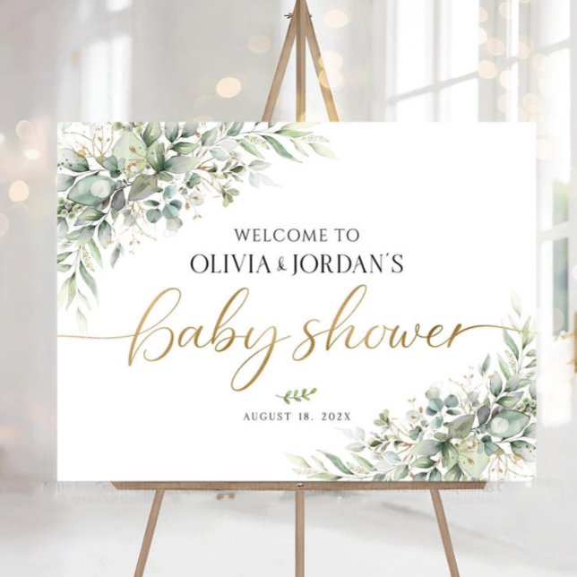 Baby Shower Sign, Greenery Baby Shower Decorations Foam Board (Creator Uploaded)