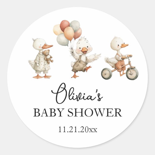 Baby Shower Silly Goose sticker (Front)