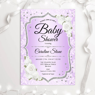 Lavender and silver baby best sale shower theme