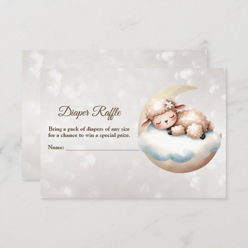 Baby Shower Sleeping Baby Animal Diaper Raffle Enclosure Card