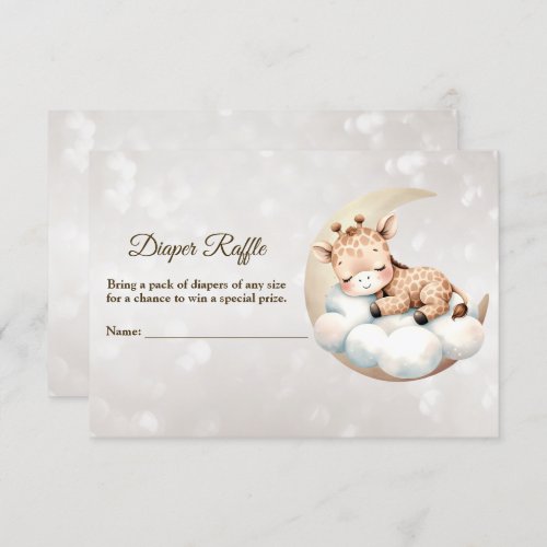 Baby Shower Sleeping Baby Animal Diaper Raffle Enclosure Card