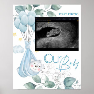 Baby Shower. Sleeping Baby Bear Poster