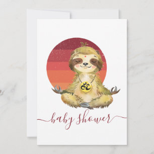 Baby Shower Sloth Pink Wild Jungle Safari Animals Invitation
