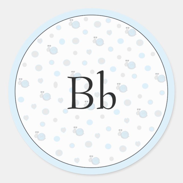 Baby Shower "Snips & Snails" Stickers 1 1/2" or 3" (Front)