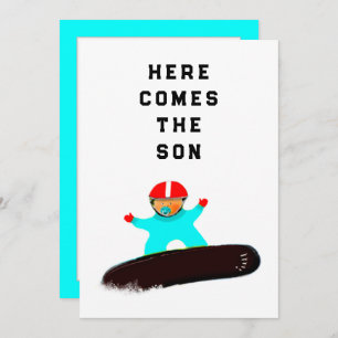 Baby Shower Snowboarder Invitations