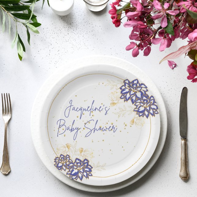 Baby shower snowman purple theme paper plates (Creator Uploaded)