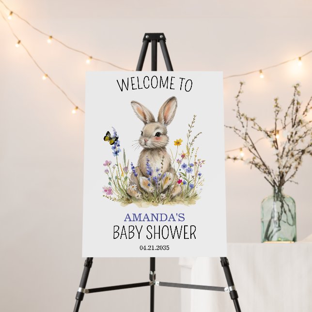 Baby Shower Some bunny WELCOME SIGN (In Situ (Stand))