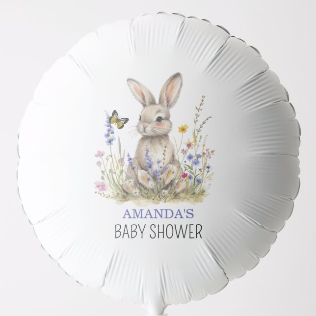 Baby Shower Some bunny wildflowers Balloon (Front)