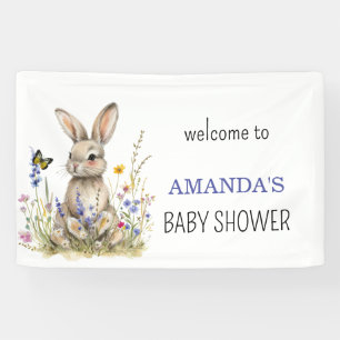 Baby Shower Some bunny wildflowers Banner
