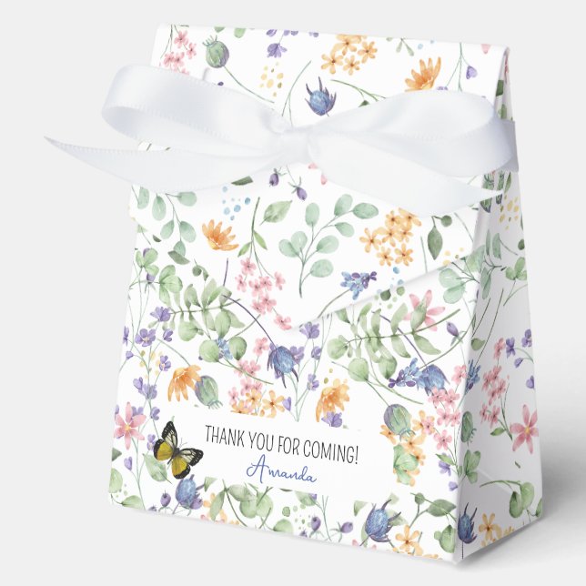 Baby Shower Some bunny wildflowers Favor Boxes (Front)