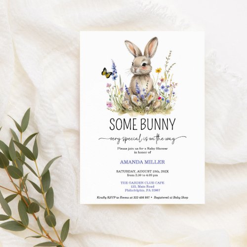 Baby Shower Some bunny wildflowers invitation