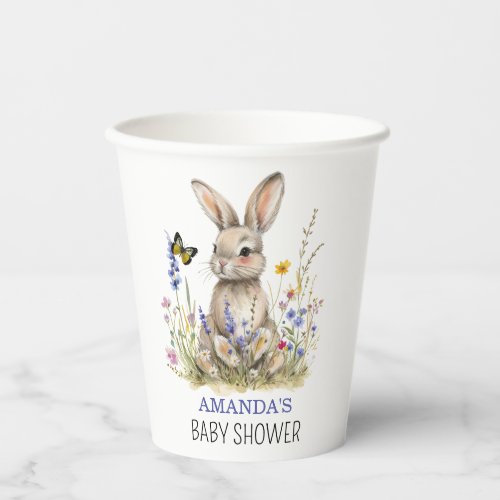 Baby Shower Some bunny wildflowers Paper Cups