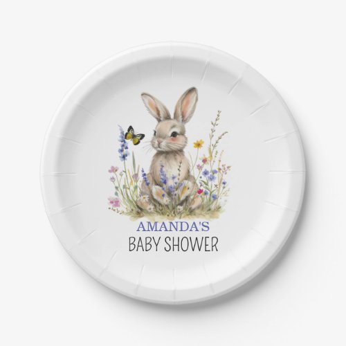Baby Shower Some bunny wildflowers Paper Plates