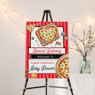 Baby Shower Special Delivery Pizza Foam Board