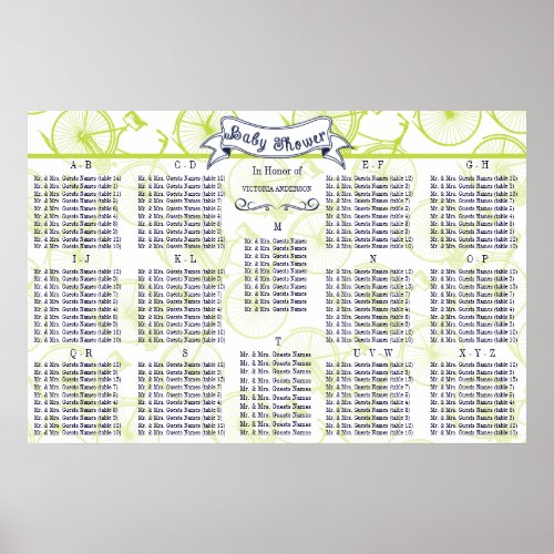 Baby Shower Special Event Guest Seating Chart