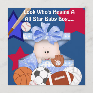 BABY SHOWER SPORTS INVITATION FOR BOY