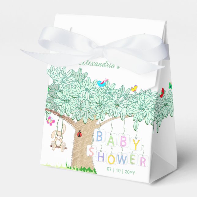 Baby Shower Spring Garden Celebration Party Favor Boxes (Front Side)