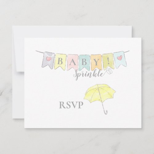 Baby Shower Sprinkle Banner and Umbrella RSVP Card