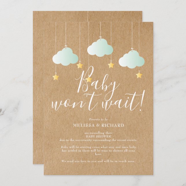Baby Shower, Sprinkle Cancellation Card (Front/Back)