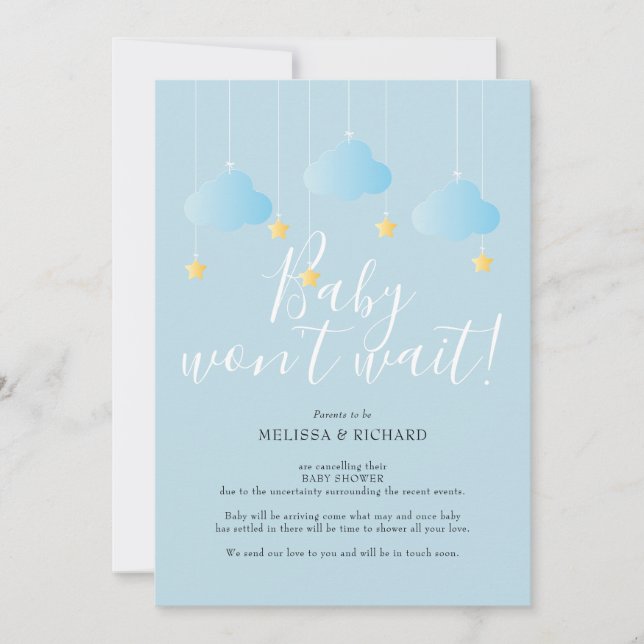 Baby Shower, Sprinkle Cancellation Card (Front)