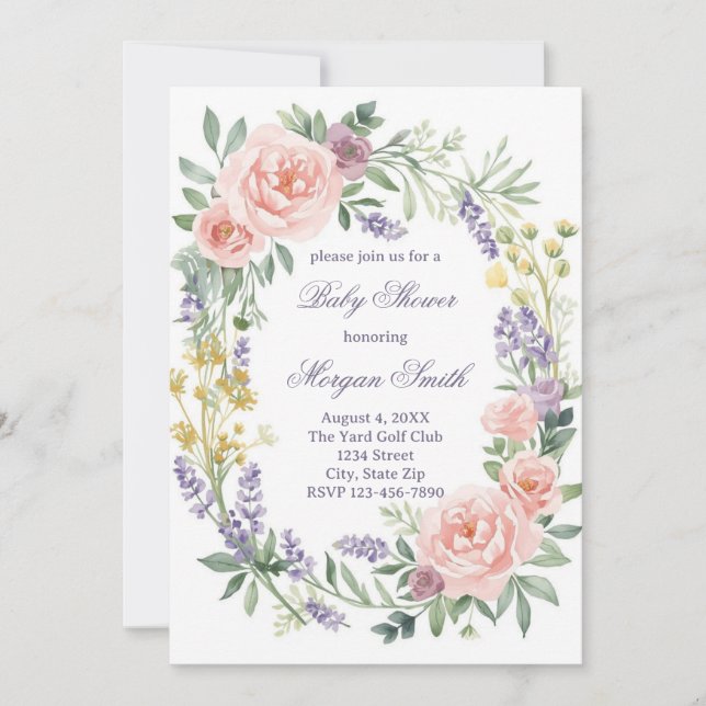 Baby Shower Sprinkle Invitation – Watercolor (Front)