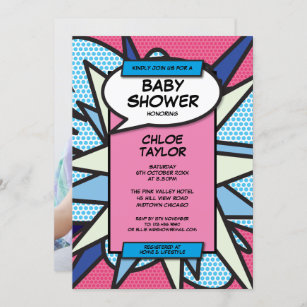 Baby Shower Sprinkle Modern Gender Reveal Photo Invitation