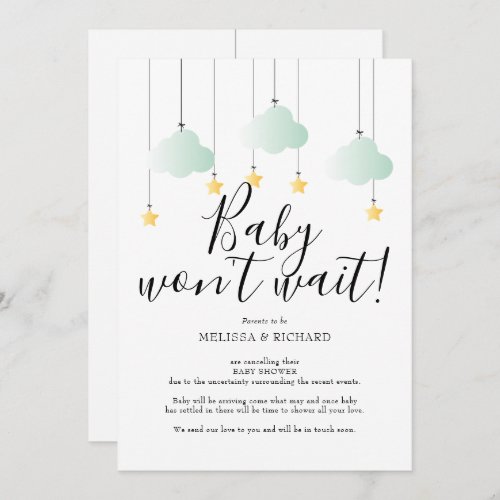 Baby Shower Sprinkle Neutral Cancellation Card