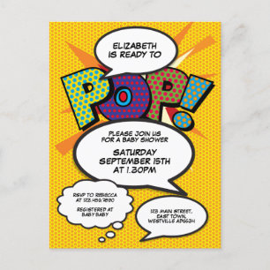 Baby Shower Sprinkle Photo Modern Fun Comic Invitation Postcard
