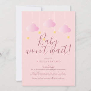 Baby Shower, Sprinkle Pink Cancellation Card