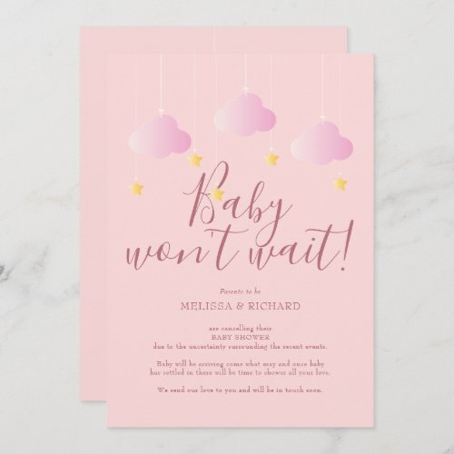 Baby Shower Sprinkle Pink Cancellation Card
