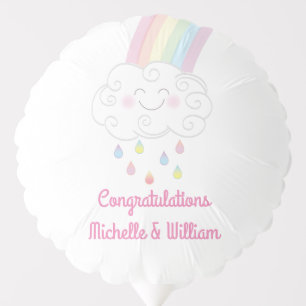 Baby Shower Sprinkle Rainbow Raindrop Cloud Balloon
