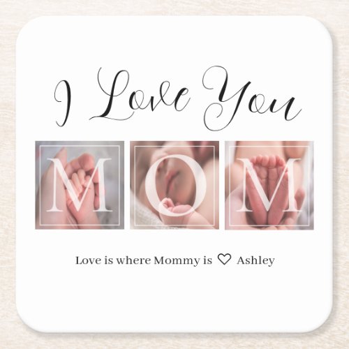 Baby Shower Square Paper Coaster