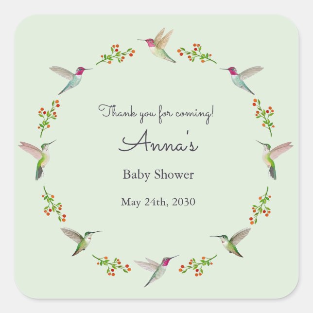 Baby Shower Square Sticker (Front)