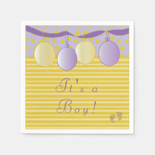 Baby Shower Standard Napkin "Baby Gold Footprints"