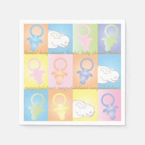 Baby Shower Standard Napkin Paci Bunny