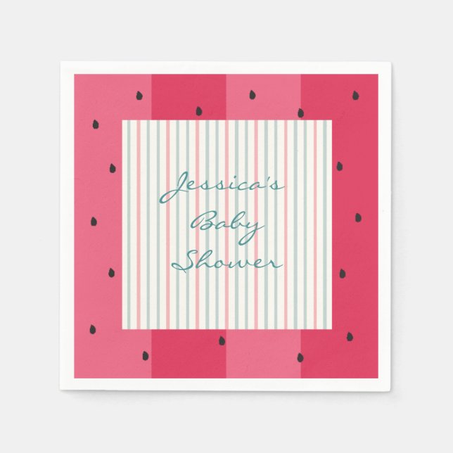 Baby Shower Standard Napkins/Watermelon Umbrella Paper Napkins (Front)