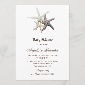 Baby Shower Starfish Family Custom Invitation by pamdicar at Zazzle