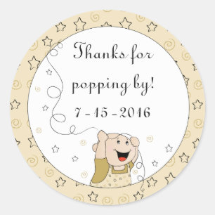 Baby Shower "Stars/Gold" Stickers 1 1/2" or 3"
