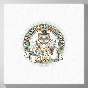 Baby Shower Stationery Cat Baby Shower Stationery Canvas Photo Tile