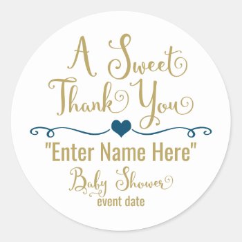 Baby Shower Sticker | A Sweet Thank You by SimplySweetParties at Zazzle