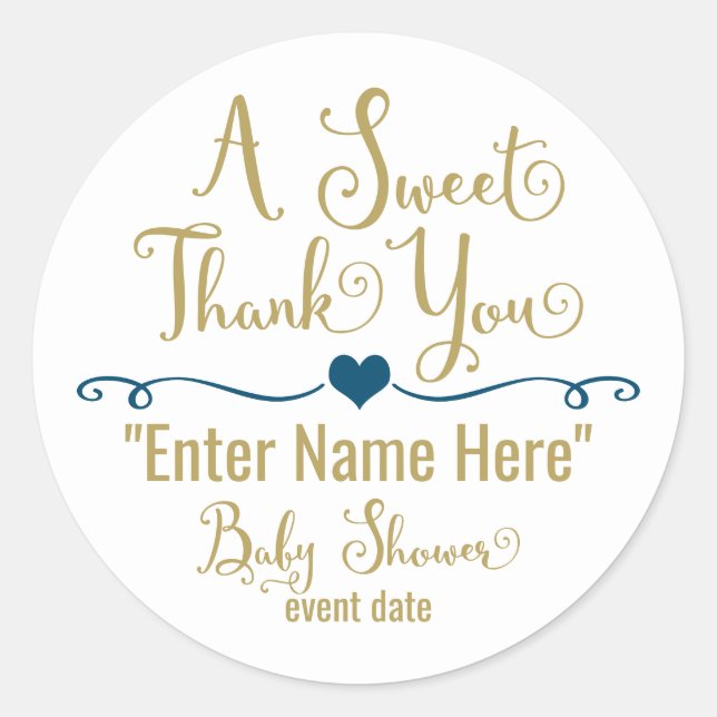 BABY SHOWER STICKER | A SWEET THANK YOU (Front)