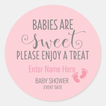 Baby Shower Sticker | Babies Are Sweet Favor by SimplySweetParties at Zazzle