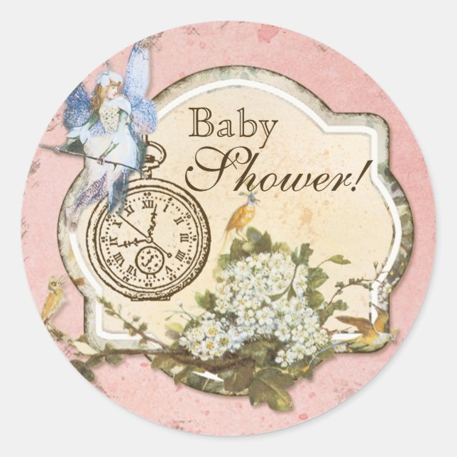 Baby Shower Sticker or Seal - Faerie Princess (Front)
