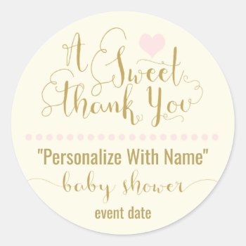 Baby Shower Sticker | Sweet Thank You by SimplySweetParties at Zazzle
